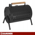 Grill węglowy z pokrywą 2x ruszt termometr komin przenośny turystyczny XXL