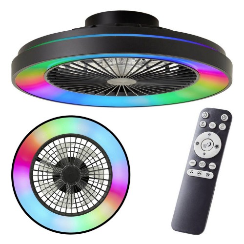 Wentylator sufitowy lampa sufitowa z wiatrakiem 48,5 cm pilot timer LED RGB