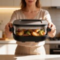 Frytkownica beztłuszczowa Teesa Glass Air Fryer 1500W 2 pojemniki 1,5L 4L