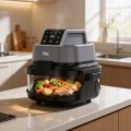 Frytkownica beztłuszczowa Teesa GLASS AIR FRYER 1500W 2 pojemniki 1,5L / 4L