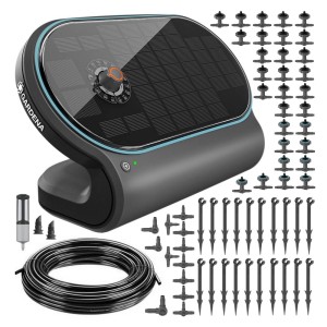 Solarny system nawadniania kroplowego sterownik Gardena 20m pompa 30 roślin