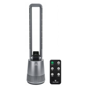 Wentylator bezłopatkowy podłogowy oscylacja timer wyświetlacz lcd pilot