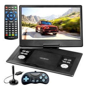 Odtwarzacz przenośny DVD mobilny telewizor DVBT2 obracany ekran 14'' USB