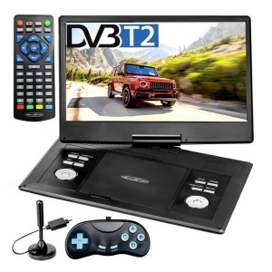 Odtwarzacz przenośny DVD mobilny telewizor DVBT2 obracany ekran 14'' USB