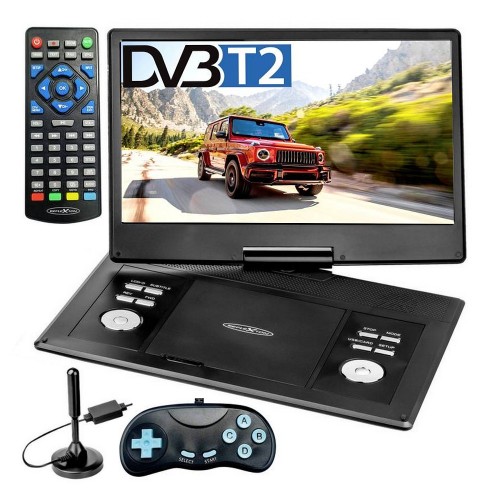 Odtwarzacz przenośny DVD mobilny telewizor DVBT2 obracany ekran 14'' USB