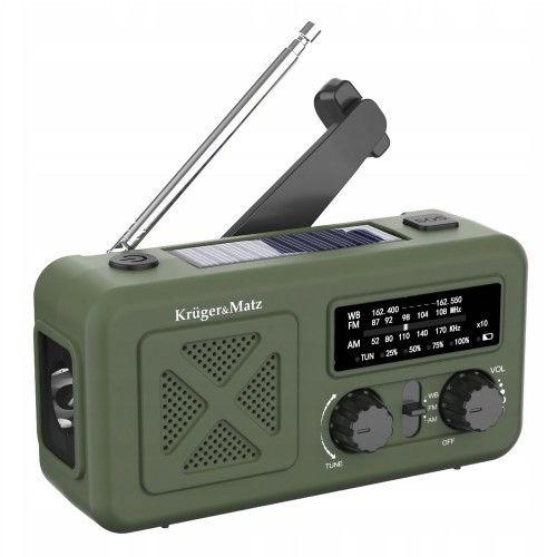 Radio awaryjne solarne na korbkę SOS powerbank 2000mAh latarka dynamo