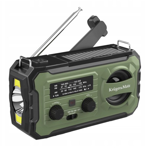 Radio awaryjne solarne na korbkę SOS powerbank 10000mAh latarka dynamo