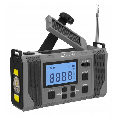 Radio awaryjne solarne na korbkę SOS powerbank 10000mAh latarka dynamo