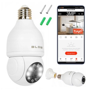 Kamera WiFi wewnętrzna obrotowa żarówka gwint E27 IP 3MP audio Tuya PTZ