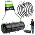 Walec do trawy 80cm 62 l z kolcami trawnika ogrodowy murawy metalowy ubijak