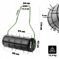 Walec do trawy 80cm 62 l z kolcami trawnika ogrodowy murawy metalowy ubijak