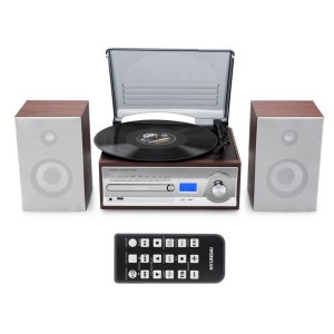 Wieża gramofon Retro HYUNDAI odtwarzacz CD USB MP3 WMA radio zgrywanie RIP