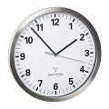 Zegar ścienny sterowany radiowo DCF77 30.5 cm stal nierdzewna cicha praca