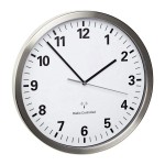 Zegar ścienny sterowany radiowo DCF77 30.5 cm stal nierdzewna cicha praca