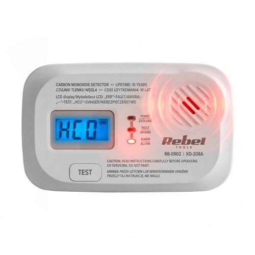 Czujnik tlenku węgla czadu CO na baterie alarm bezprzewodowy