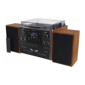 Wieża stereo gramofon Soundmaster odtwarzacz kaset tuner FM USB Bluetooth