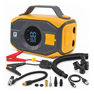 Booster rozruchowy jump starter kompresor do kół powerbank LED 3w1 8000mAh