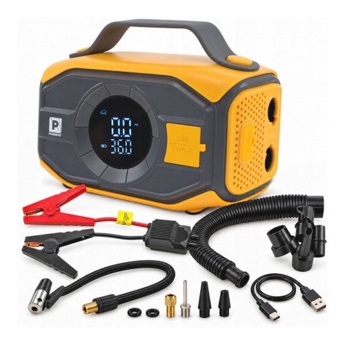 Booster rozruchowy jump starter kompresor do kół powerbank LED 3w1 8000mAh