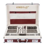 Sztućce satynowane w walizce 72 ele 12 osób