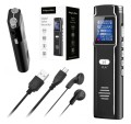 Dyktafon cyfrowy kieszonkowy pamięć 8 GB mikrofon stereo słuchawki