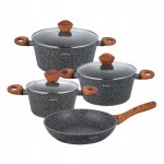 Garnki marmurkowe 7 ele powłoka nieprzywierająca