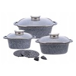 Garnki marmurowe 10 ele dozownik aroma indukcja