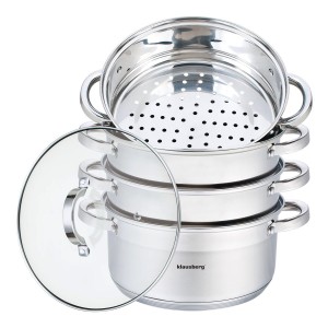 Garnek do gotowania na parze Klausberg parowar na parę 24cm 5L 3 sita