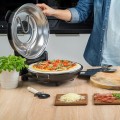 Piec do pizzy kamień średnica 32 cm 400 st.c mocny 1200W 2 łopatki