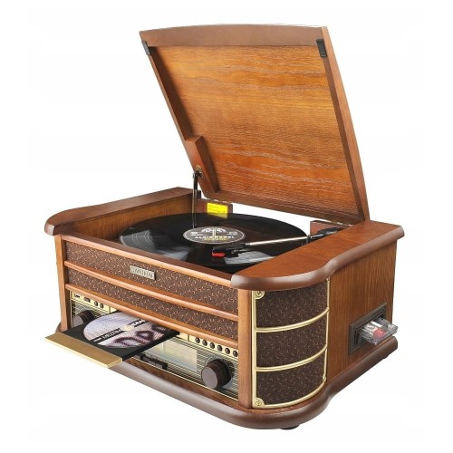 Gramofon Retro kaseta radio odtwarzacz CD HYUNDAI AUX zgrywanie na USB RIP