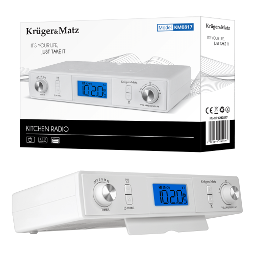 Radio kuchenne KrugerMatz BT podwieszane zegar budzik minutnik LCD