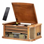 Gramofon Retro Kaseta CD USB Bluetooth Radio DAB+