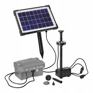 Fontanna do oczka wodnego pompa solarna akumulator
