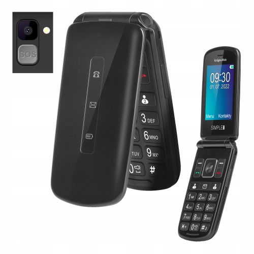 Telefon dla Seniora SOS GSM SD 2xSIM radio latarka