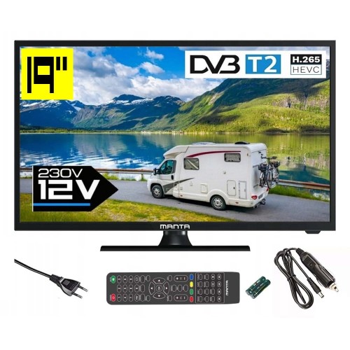 Telewizor do kampera samochodowy 12V 230V HD 19 cali USB HDMI
