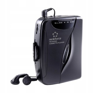 Odtwarzacz kaset przenośny walkman wbudowane radio FM słuchawki