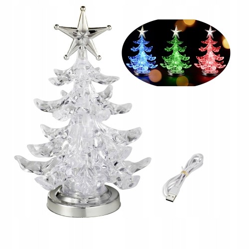 Choinka USB na biurko RGB dekoracja ozdoby świąteczne figurka LED