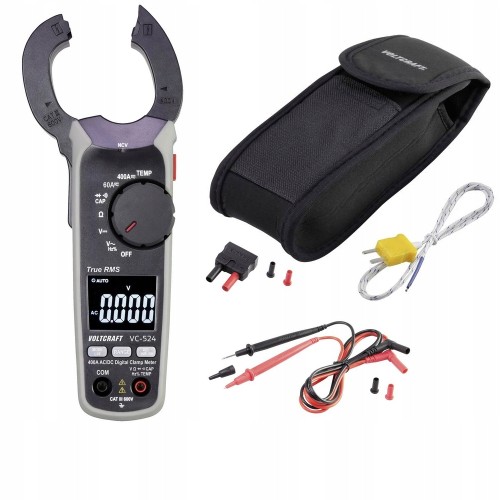 Miernik cęgowy multimetr specjalistyczny wyświetlacz CAT III 600 V 400 A