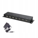 Hub USB 7 portów rozdzielacz stacja dokująca metalowa obudowa Renkforce