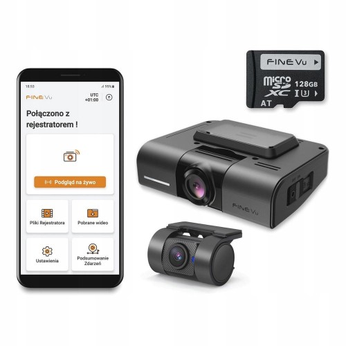 Rejestrator FineVu GX1000 wideorejestrator QHD QHD WiFi GPS radary + 128GB