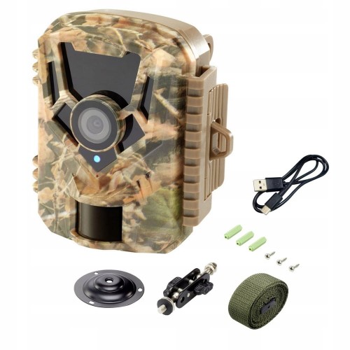 Kamera leśna fotopułapka 16 Mpx wyświetlacz wodoodporna pir IP66