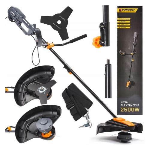 Kosa podkaszarka elektryczna 2500W głowica tarcza trójzębna lub żyłka