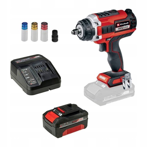 Klucz udarowy akumulatorowy 18V 4 Ah 400 Nm 3 poziomy prędkości Einhell