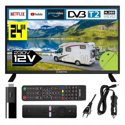 Telewizor do kampera 12V 24 cale smart Android tv WiFi BT USB HDMIV