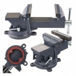 Imadło ŚLUSARSKIE 125 mm OBROTOWE z KOWADŁEM max rozstaw szczęk 105 mm