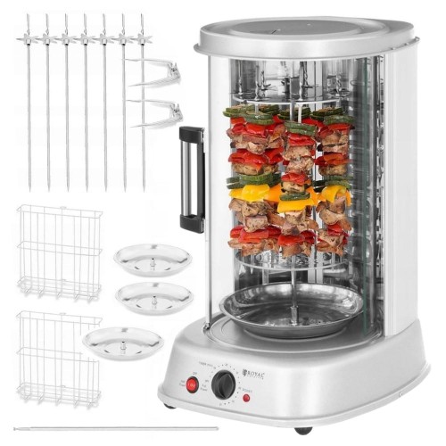 Grill pionowy elektryczny opiekacz do szaszłyków gyrosa kebaba kurczaka 4w1