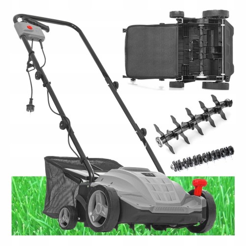 Wertykulator aerator elektryczny do trawy 5w1 2500W kosz 30L regulacja
