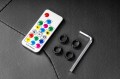 Fotel gamingowy kubełkowy obrotowy podświetlany LED RGB + podnóżek krzesło