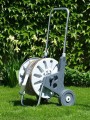 Wózek alu wąż ogrodowy 4-warstwowy 1/2 50 metrów zraszacz duży zestaw