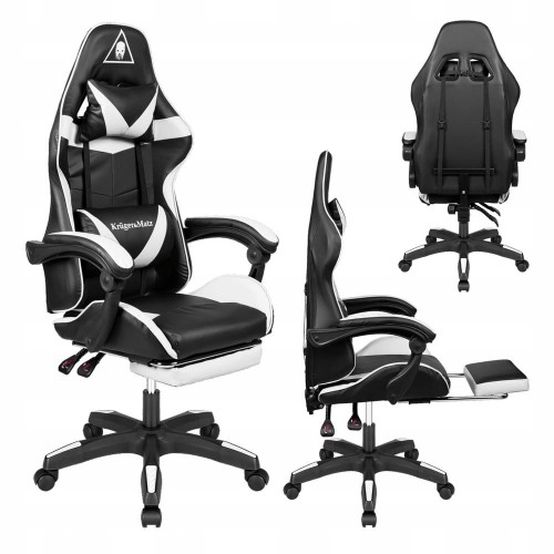 fotel-gamingowy-kubelkowy-obrotowy-czarno-bialy-podnozek-krzeslo-krugermatz