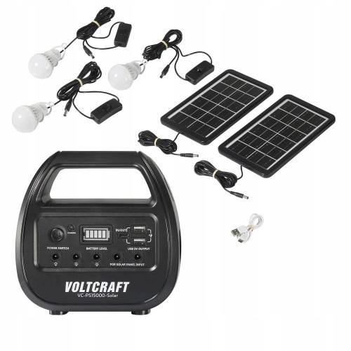 Powerbank solarny magazyn energii 15000mAh 2x panel słoneczny latarka USB C